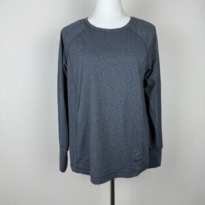 NWOT J.Jill Fit Gray Long‎ Sleeve Athletic Tee Stretch Top Size S Performance